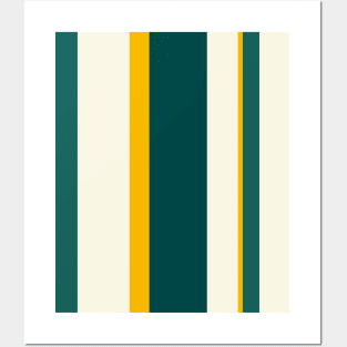 Green and yellow stripes Posters and Art